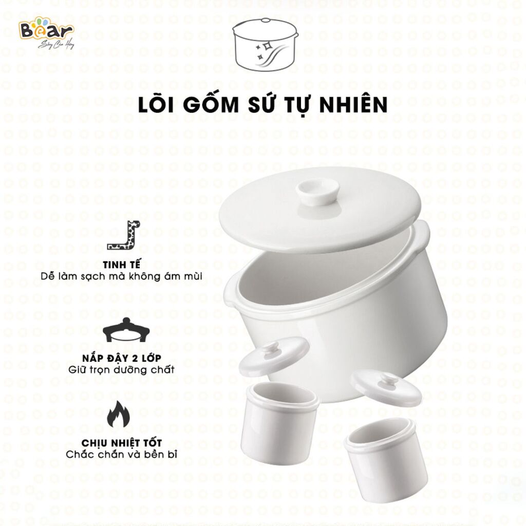 (GIÁ ĐỘC QUYỀN) Nồi Nấu Chậm Bear 1,6L SUBE002 - Ảnh 6