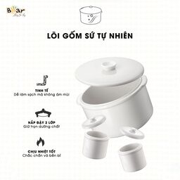 Nồi Nấu Chậm Bear 1,6L SUBE002 Chính Hãng Đa Năng Nấu Cháo, Chưng Yến Bản Tiến…
