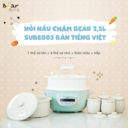 Nồi Nấu Chậm 2,5L Bear SUBE003 Chính Hãng Đa Năng Nấu Cháo, Chưng Yến Bản Tiếng Việt - Ảnh 8
