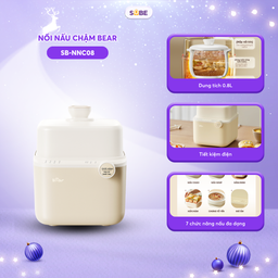 Nồi Nấu Chậm Bear 0,8L SB-NNC08 Bản Mới 7 Chế Độ Nấu Chưng Yến, Hầm Hấp Ninh C…