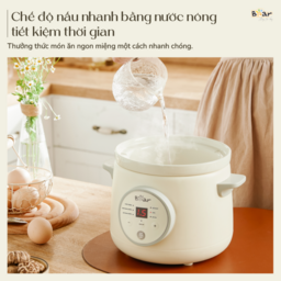 (Sale) Nồi nấu chậm trực tiếp BEAR 1,5L SB-NNC15, nấu cháo, kho, hầm ninh đồ ă…