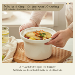 (Sale) Nồi nấu chậm trực tiếp BEAR 1,5L SB-NNC15, nấu cháo, kho, hầm ninh đồ ă…