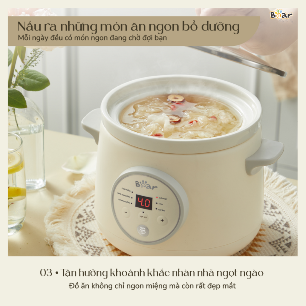 Nồi nấu chậm BEAR 1,5L SB-NNC15 - Ảnh 7