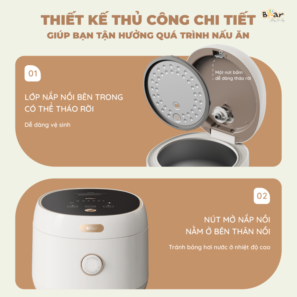 Nồi Cơm Điện Tử Bear 3L SB-NC30B Lòng Nồi 6 Lớp Đa Năng Nấu Cơm Nấu Cháo Hầm Hấp Hâm Nóng - Ảnh 6