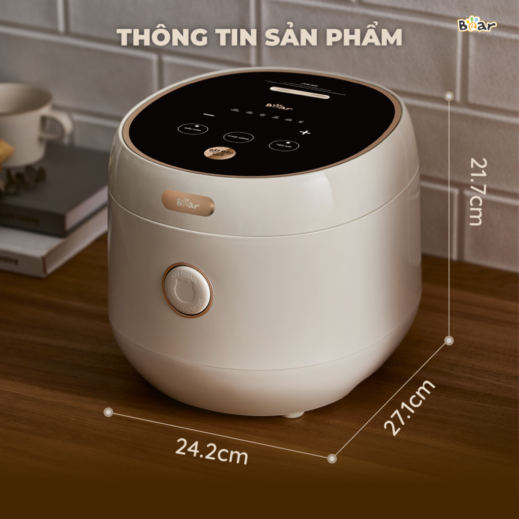 Nồi Cơm Điện Tử Bear 3L SB-NC30B Lòng Nồi 6 Lớp Đa Năng Nấu Cơm Nấu Cháo Hầm Hấp Hâm Nóng - Ảnh 7