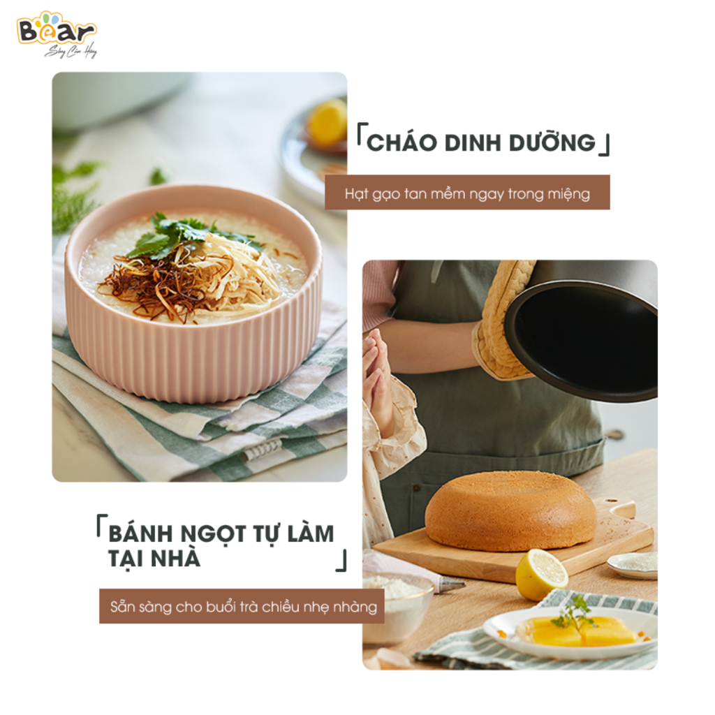 Nồi Cơm Điện Tử Đa Năng Bear 1,6L SB-NC16L Cảm Ứng Cảm Biến Nhiệt Chống Trào Giữ Ấm Hẹn Giờ 12 Tiếng - Ảnh 7
