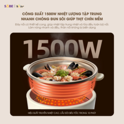Nồi Lẩu Điện Đa Năng 5L Bear NL05F Chiên Xào Nấu Đế Tách Rời Sôi Nhanh Tiết Ki…