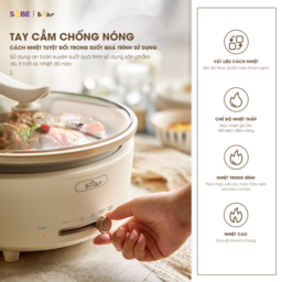 Nồi Lẩu Điện Đa Năng 5L Bear NL05F Chiên Xào Nấu Đế Tách Rời Sôi Nhanh Tiết Ki…