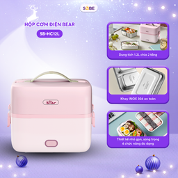 Hộp Cơm Cắm Điện Bear 2 Tầng 3 Ngăn Hâm Nóng Cực Nhanh Inox 304 An Toàn SB-HC1…