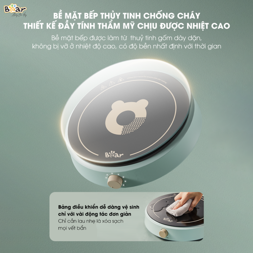Bếp Điện Từ Bear SB-BT21W 8 Mức Nhiệt Thích Hợp Đa Số Các Loại Nồi Mặt Bếp Làm Từ Gốm Thủy Tinh