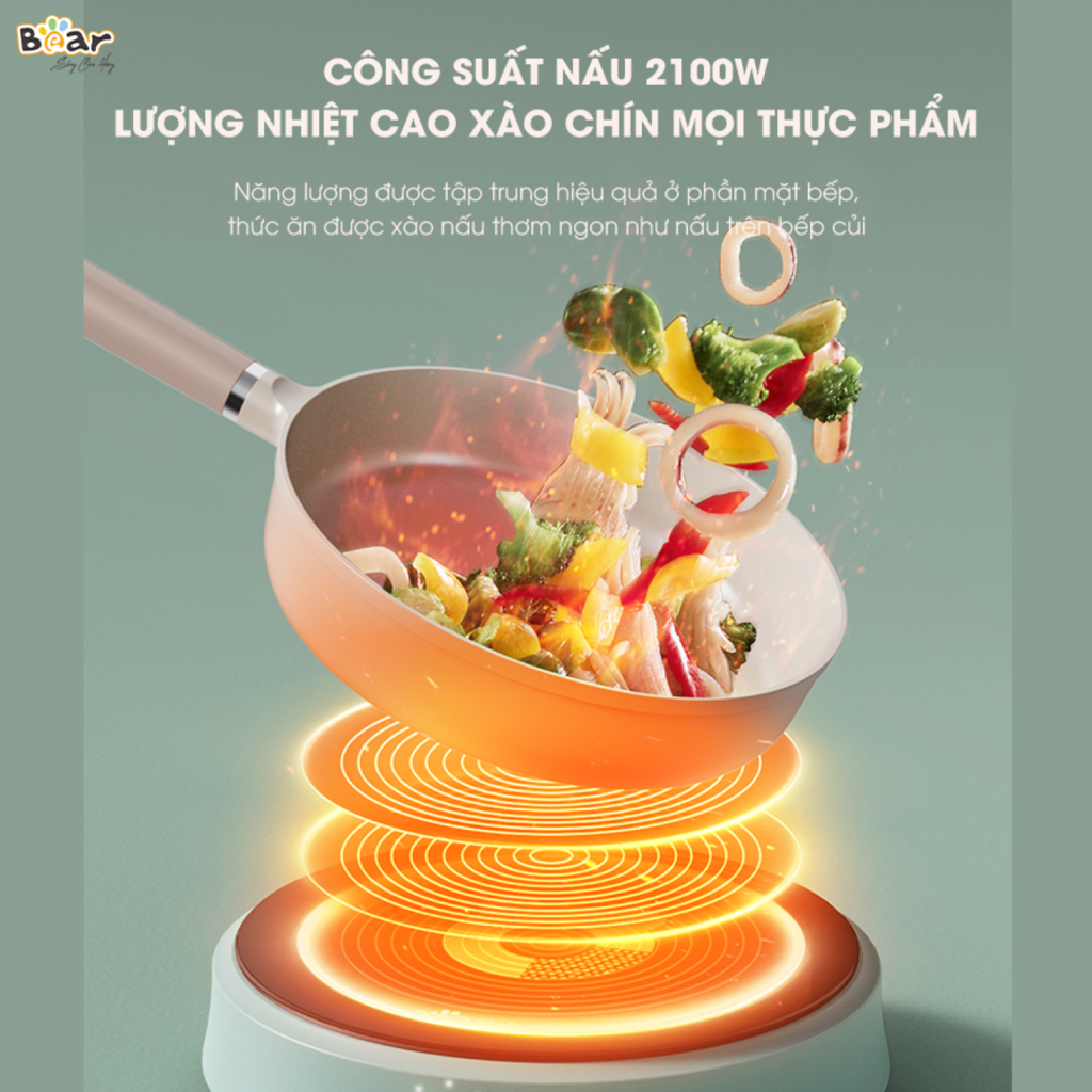 Bếp Điện Từ Bear SB-BT21W 8 Mức Nhiệt Thích Hợp Đa Số Các Loại Nồi Mặt Bếp Làm Từ Gốm Thủy Tinh - Ảnh 3