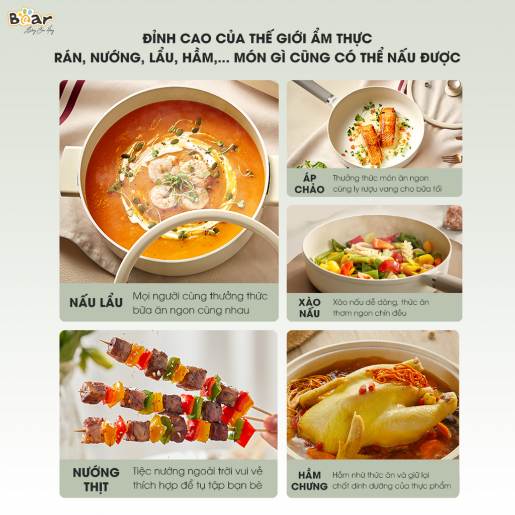 Bếp Điện Từ Bear SB-BT21W 8 Mức Nhiệt Thích Hợp Đa Số Các Loại Nồi Mặt Bếp Làm Từ Gốm Thủy Tinh - Ảnh 7