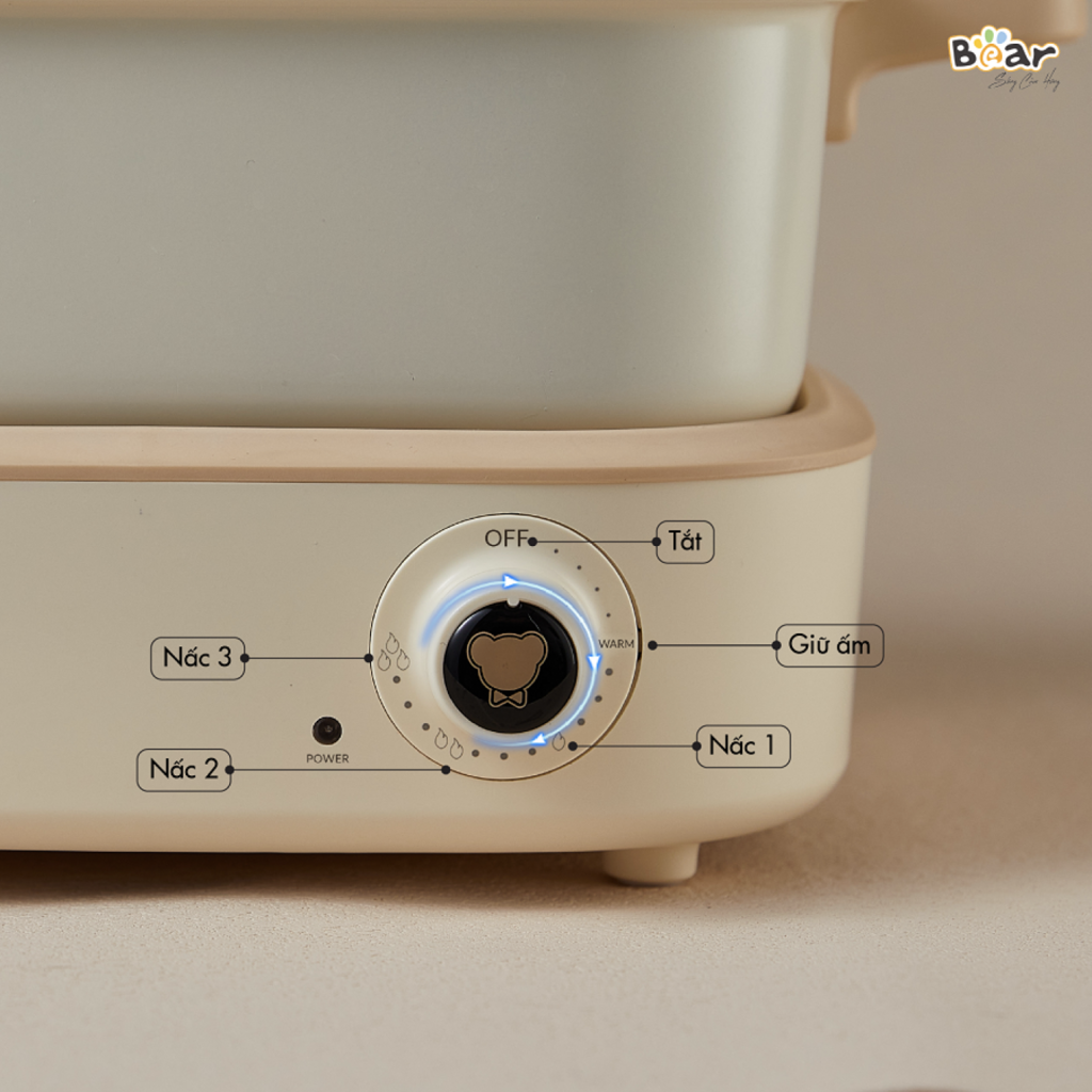 Nồi Lẩu Điện BEAR đa năng 7 trong 1 chống dính, cao cấp, nấu lẩu, thịt nướng DHG-C40M1 - Ảnh 6