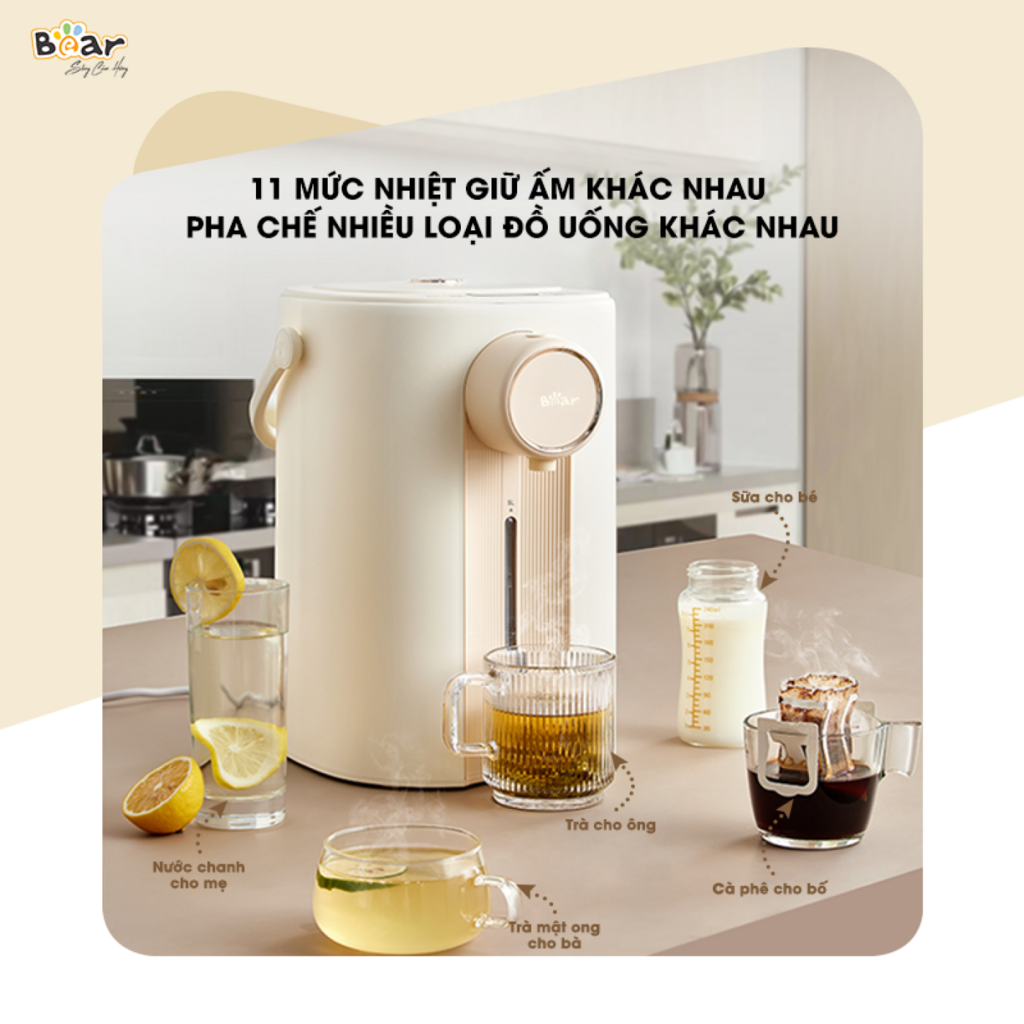 Bình Thủy Điện Đun Nước Nóng Bear 5L SB-BTD5L: Đun nóng, giữ ấm, khử Clo - Ảnh 2