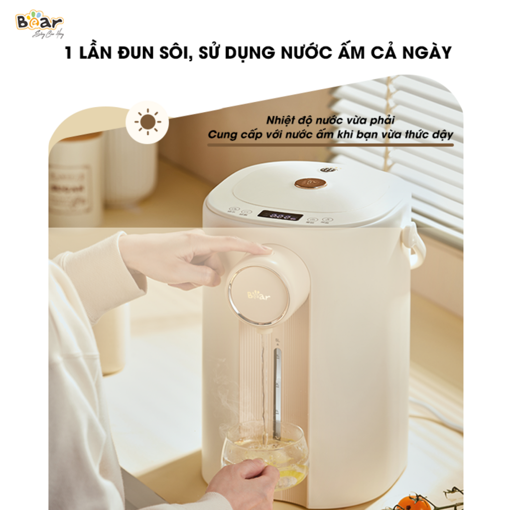 Bình Thủy Điện Đun Nước Nóng Bear 5L SB-BTD5L: Đun nóng, giữ ấm, khử Clo - Ảnh 4