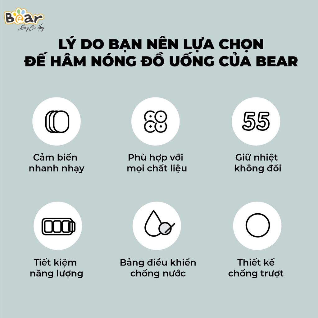 (GIÁ ĐỘC QUYỀN) Đế Làm Nóng Đồ Uống Bear Hâm Trà, Hâm Sữa Nhanh, Vật Liệu An Toàn Tiết Kiệm - C16J5 - Ảnh 3