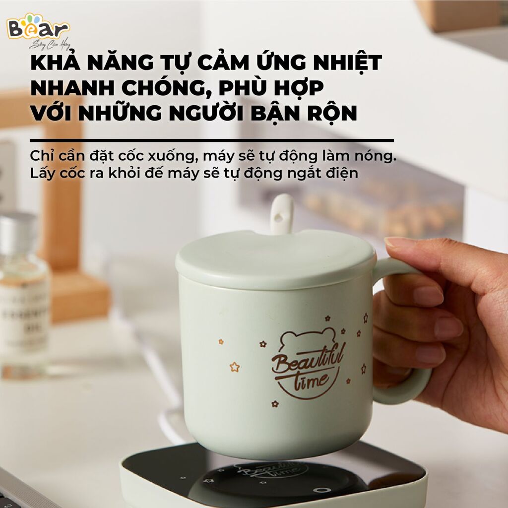 (GIÁ ĐỘC QUYỀN) Đế Làm Nóng Đồ Uống Bear Hâm Trà, Hâm Sữa Nhanh, Vật Liệu An Toàn Tiết Kiệm - C16J5 - Ảnh 4