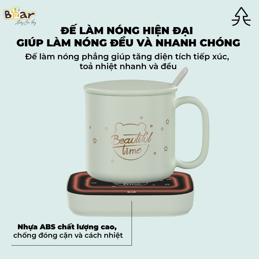 (GIÁ ĐỘC QUYỀN) Đế Làm Nóng Đồ Uống Bear Hâm Trà, Hâm Sữa Nhanh, Vật Liệu An Toàn Tiết Kiệm - C16J5 - Ảnh 5