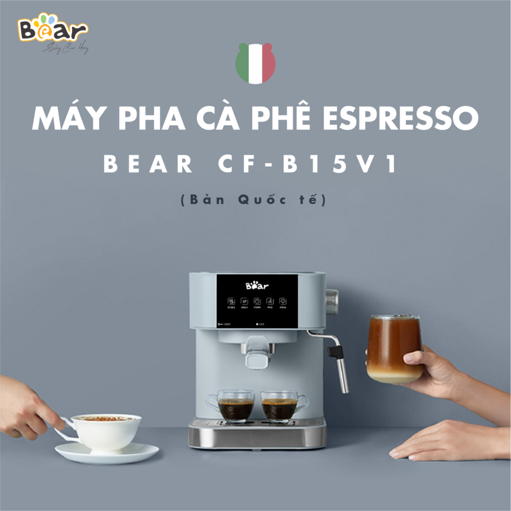 Máy Pha Cà Phê Bear Tự Động Đa Năng Pha Cafe, Pha Espresso Phù Hợp Với Gia Đình, Công Ty CF-B15V1 - Ảnh 2
