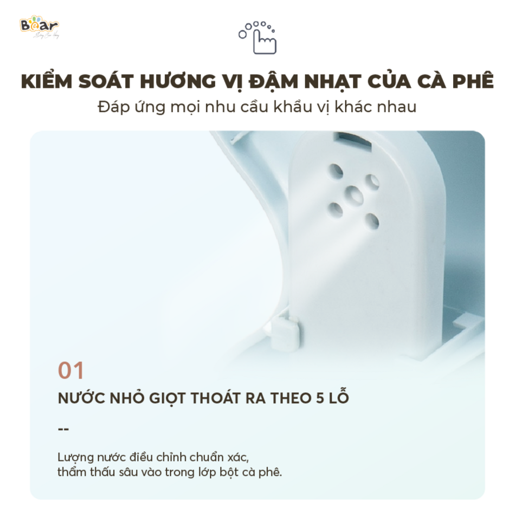 Máy Pha Cà Phê Mini BEAR nhỏ gọn tiện dụng pha trà, pha coffee, tự động giữ ấm, loại bỏ cặn SB-CF06A - Ảnh 4