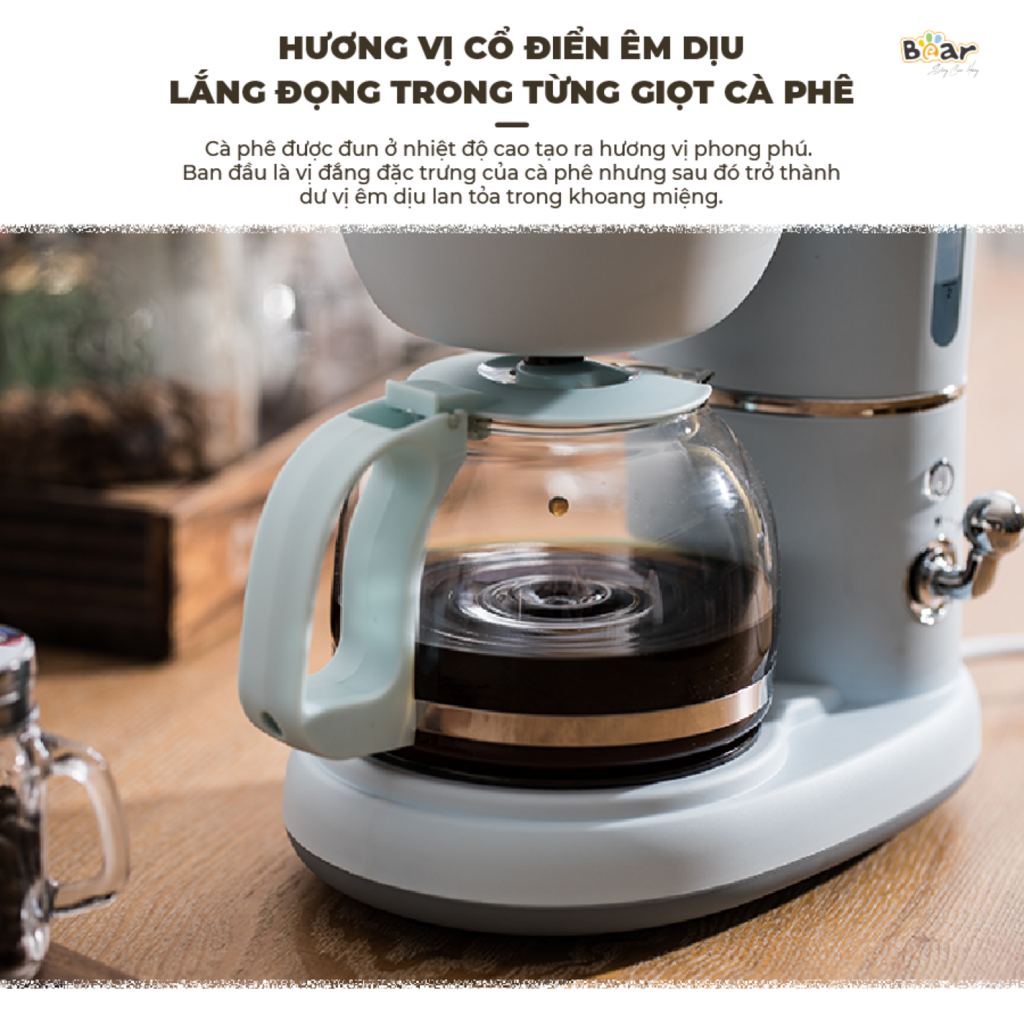 Máy Pha Cà Phê Mini BEAR nhỏ gọn tiện dụng pha trà, pha coffee, tự động giữ ấm, loại bỏ cặn SB-CF06A - Ảnh 7
