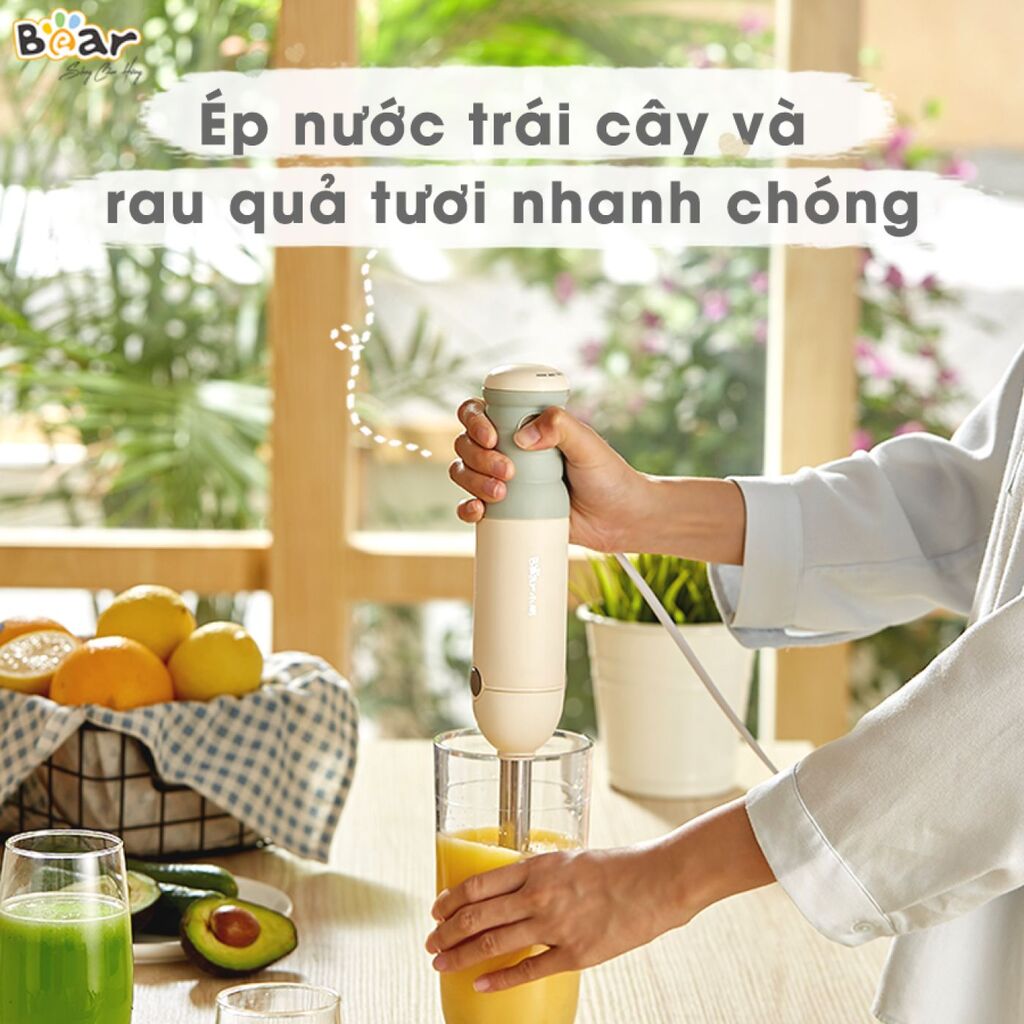 (GIÁ ĐẶC BIỆT) Bộ Máy Xay BEAR Đa Năng, Xay tỏi ớt, Đánh Trứng Cầm Tay Tiện Lợi - JBQ-B50E1 - Ảnh 3