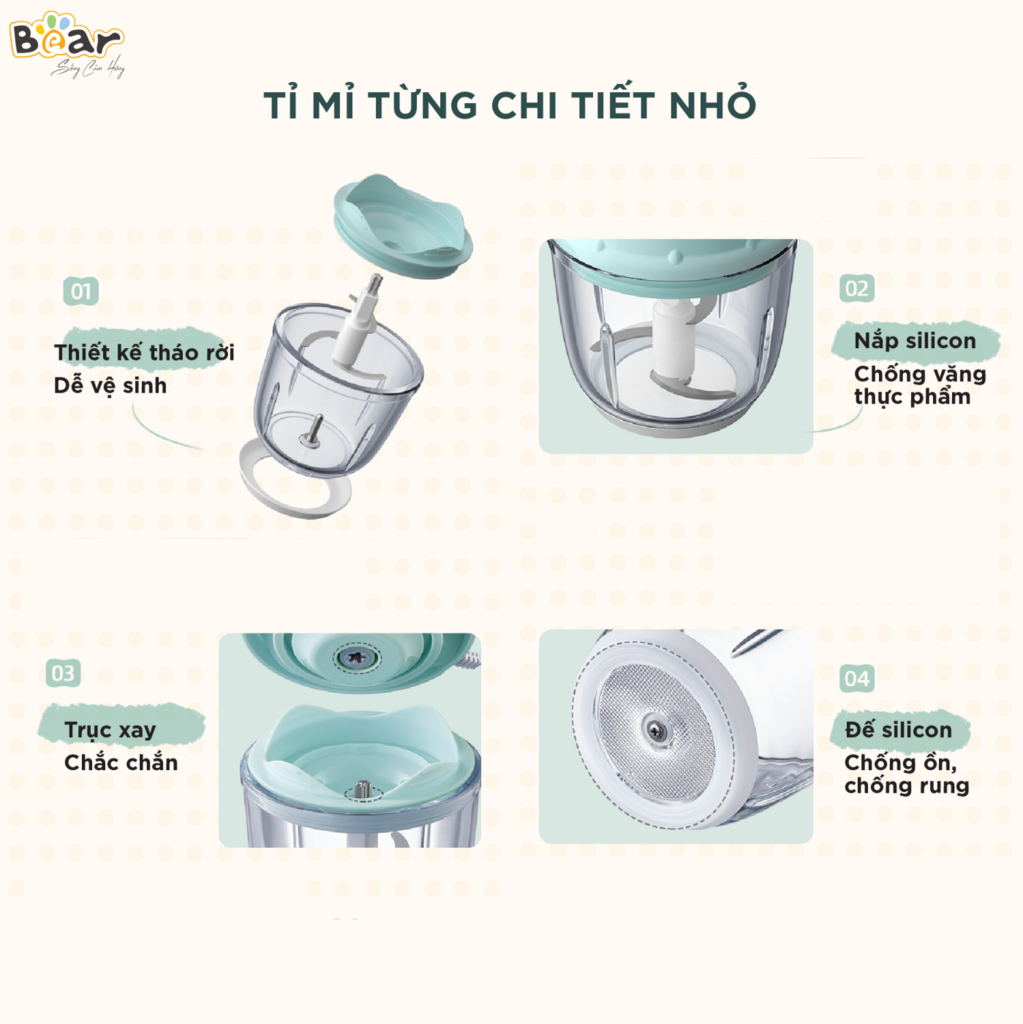 Máy xay ăn dặm 0,6L Bear Xay đa năng, tiện dụng cho bé GR-B06V1 - Ảnh 2