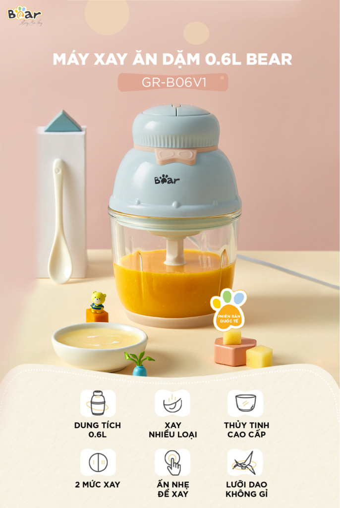 Máy xay ăn dặm 0,6L Bear Xay đa năng, tiện dụng cho bé GR-B06V1 - Ảnh 5