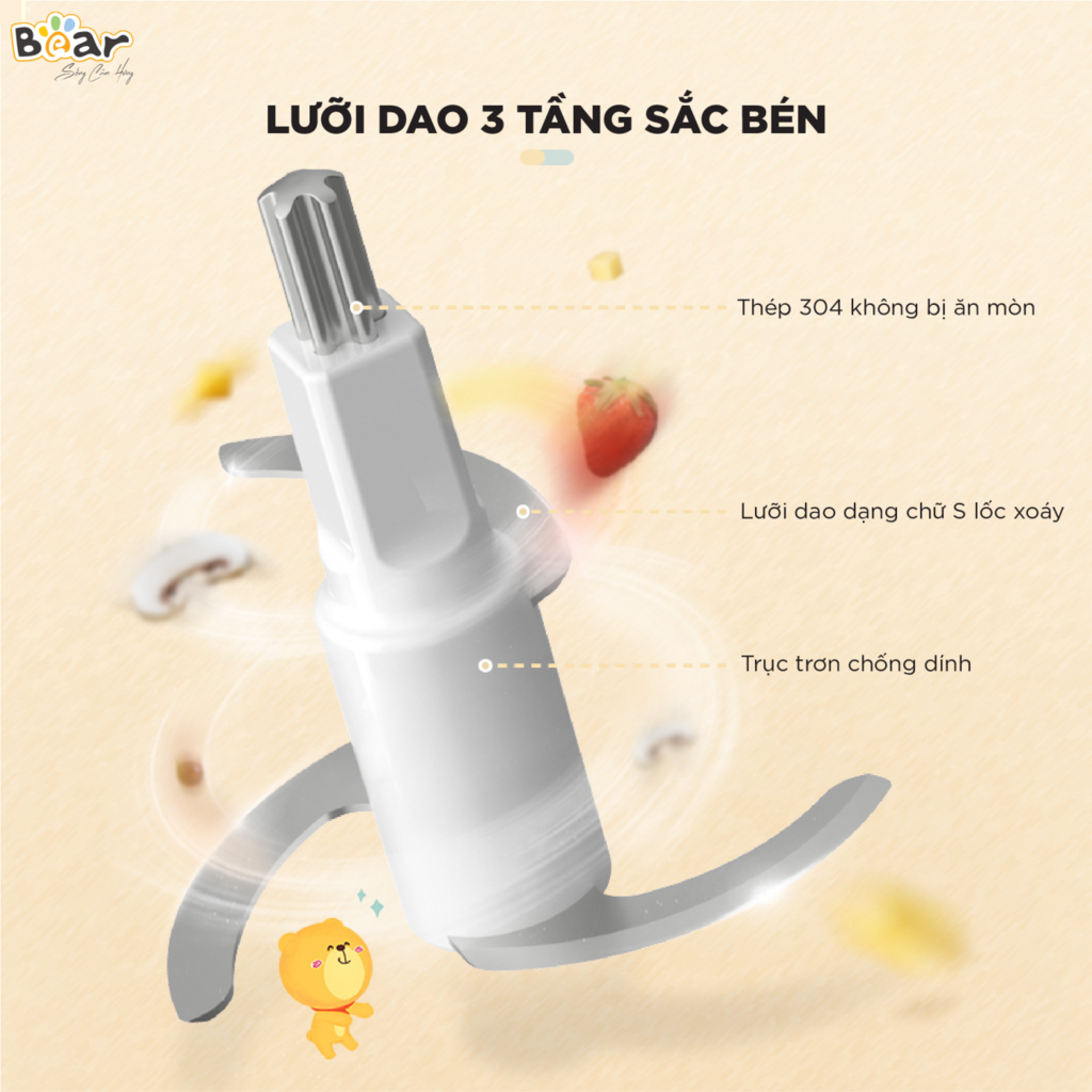 Máy xay ăn dặm 0,6L Bear Xay đa năng, tiện dụng cho bé GR-B06V1 - Ảnh 7