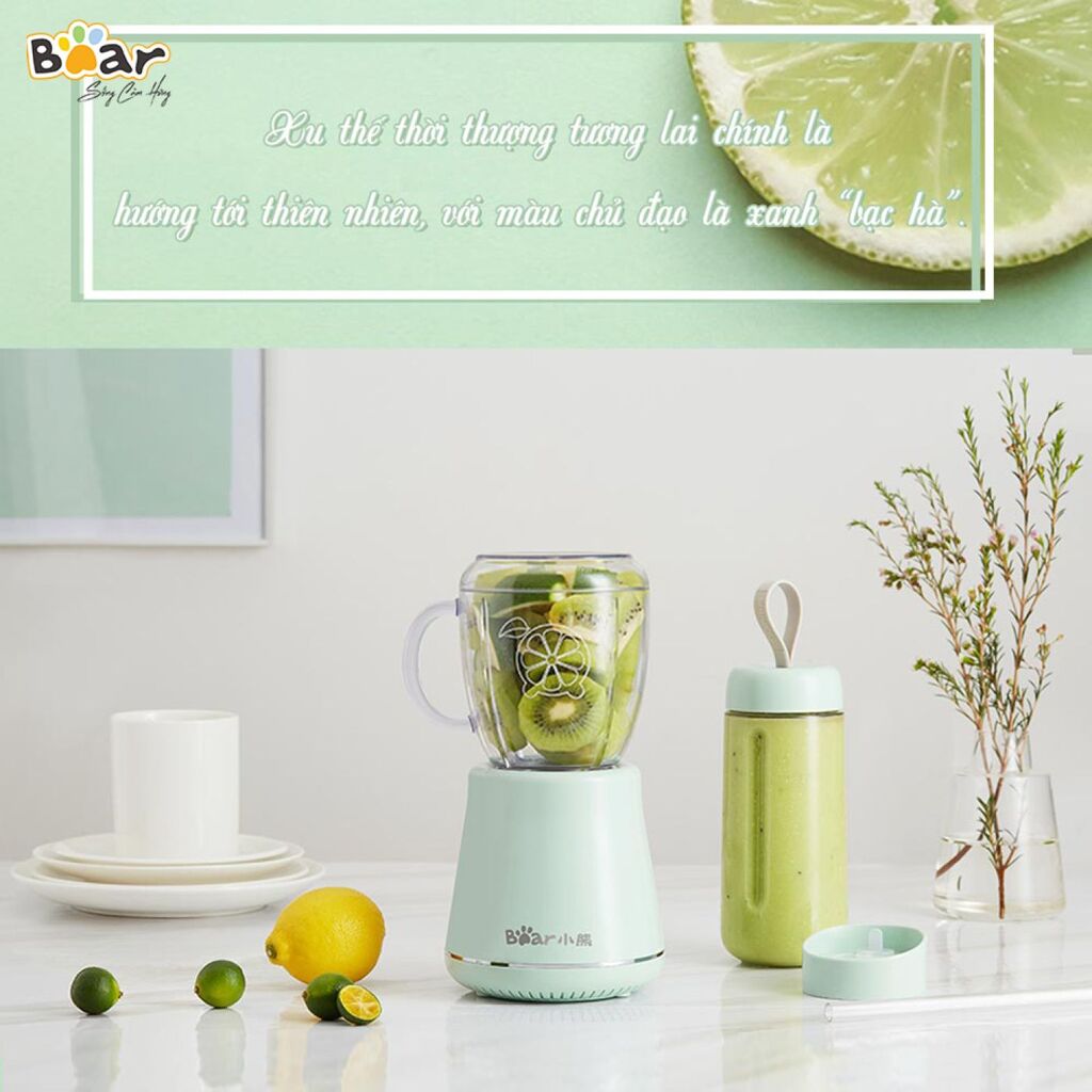 (GIÁ ĐỘC QUYỀN) Máy Xay Sinh Tố Cầm Tay Bear, Xay Hoa Quả Công Suất Lớn, Chất Liệu An Toàn LLJ-D04A1