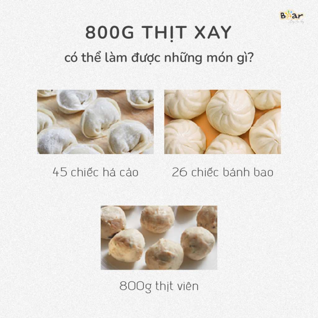 Máy Xay Thịt Bear 2L SB-MA02L Cối Thủy Tinh Xay Rau Củ Hạt Cứng Cực Nhuyễn Chống Ồn Dễ Vệ Sinh - Ảnh 4