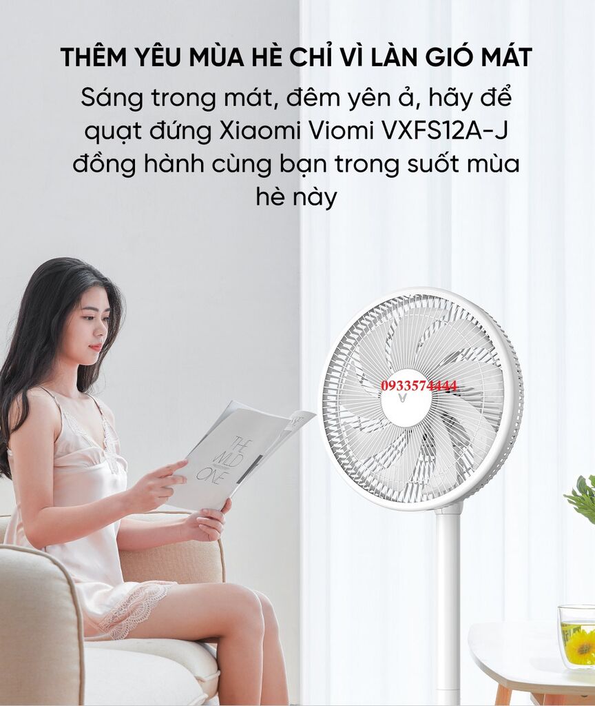 Quạt cây đứng 11 cánh XIAOMI Viomi VXFS12A-J, có thể tăng giảm chiều cao - Ảnh 8