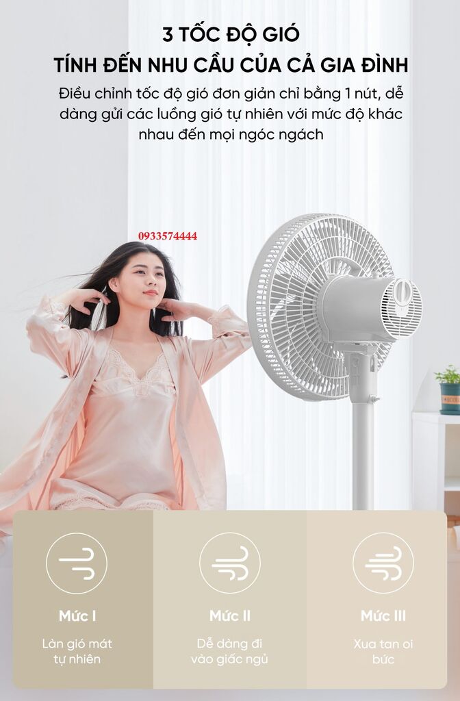 Quạt cây đứng 11 cánh XIAOMI Viomi VXFS12A-J, có thể tăng giảm chiều cao - Ảnh 3