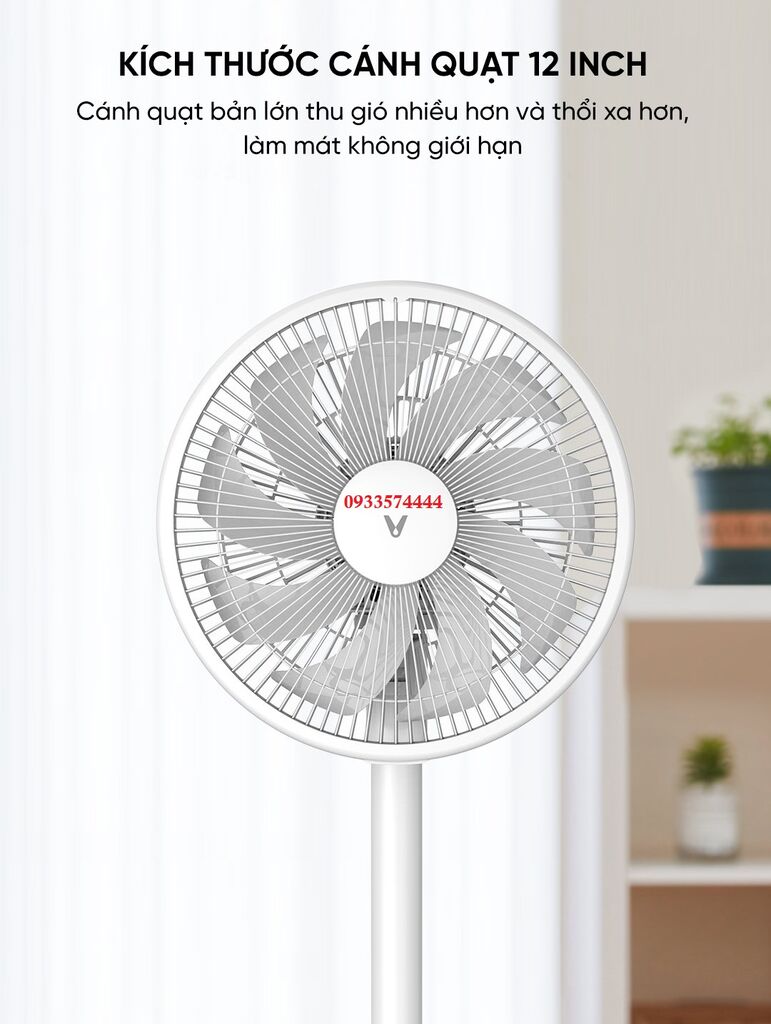 Quạt cây đứng 11 cánh XIAOMI Viomi VXFS12A-J, có thể tăng giảm chiều cao - Ảnh 4