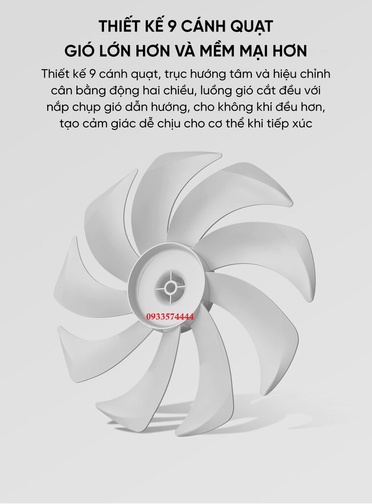 Quạt cây đứng 11 cánh XIAOMI Viomi VXFS12A-J, có thể tăng giảm chiều cao - Ảnh 5