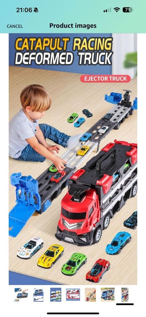 Đồ Chơi Xe Tải 3 Tầng Kèm 12 Xe Đua Nhỏ, Mô Hình Đường Đua (hàng Amazon) Catapull truck