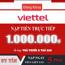 Nạp tiền VIETTEL 1000K Nạp Thẻ Trực Tiếp vào thuê bao cần mã OTP Áp dụng cho cả trả trước trả sau