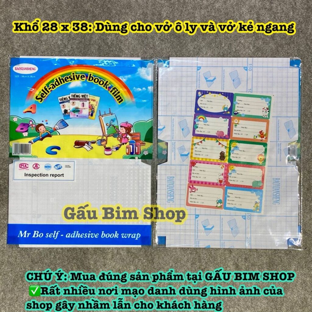 Combo 100 bọc vở 28x38 (1 tệp có 10 bọc) -Cỡ 28x38 dùng bọc vở ô ly và vở kẻ ngang