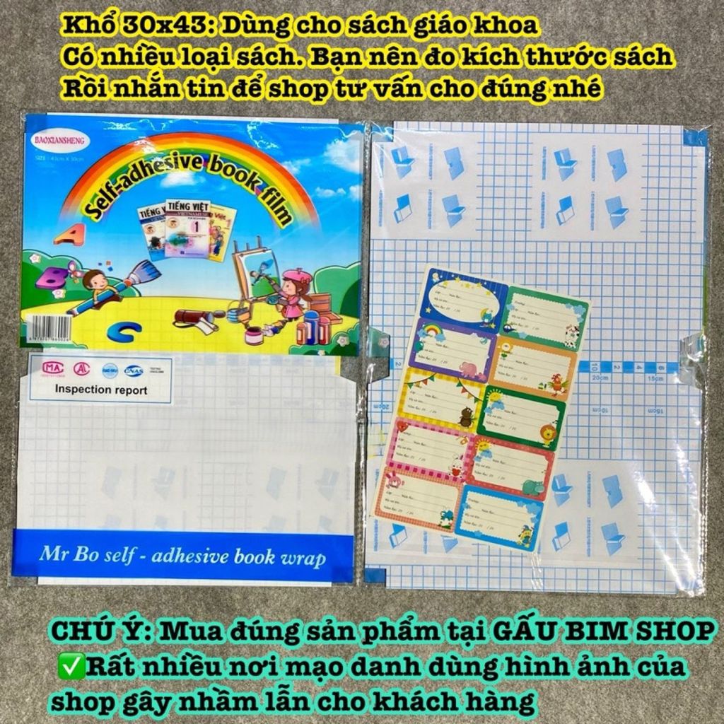 Combo 100 bọc 30x43 (1 tệp có 10 bọc) - khổ 30x43 dùng bọc sách giáo khoa