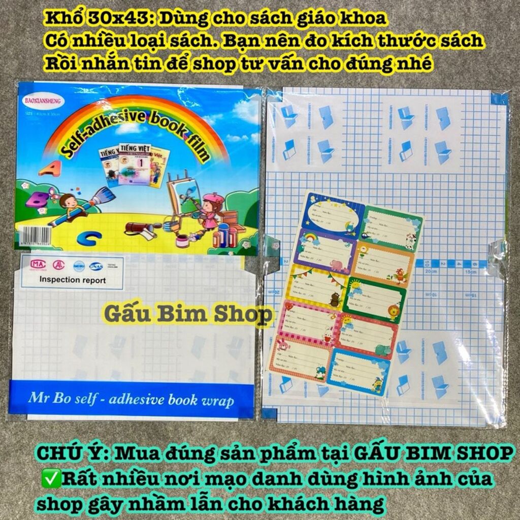 Combo 100 bọc 30x43 (1 tệp có 10 bọc) - khổ 30x43 dùng bọc sách giáo khoa