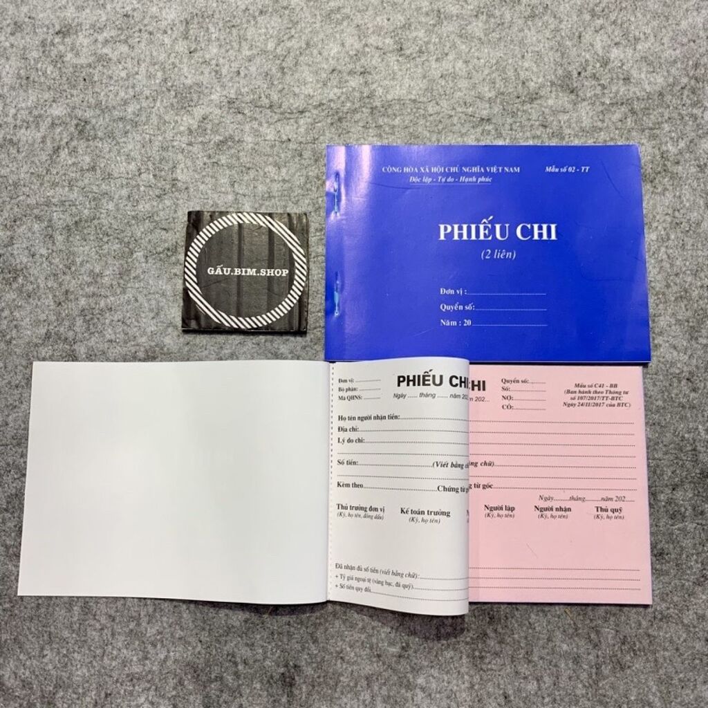 Khổ A5 - Combo 50 quyển Phiếu Chi 2 liên (1 quyển có 60 tờ)