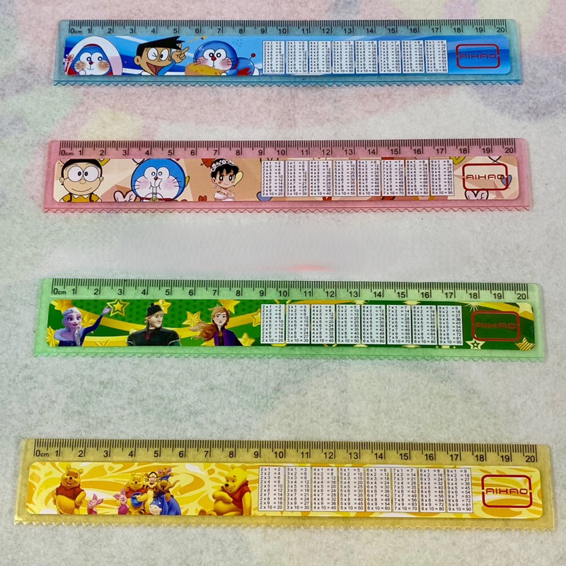 COMBO 10 Thước kẻ nhựa 20cm có kèm bảng cửu chương - mua càng NHIỀU giá càng RẺ
