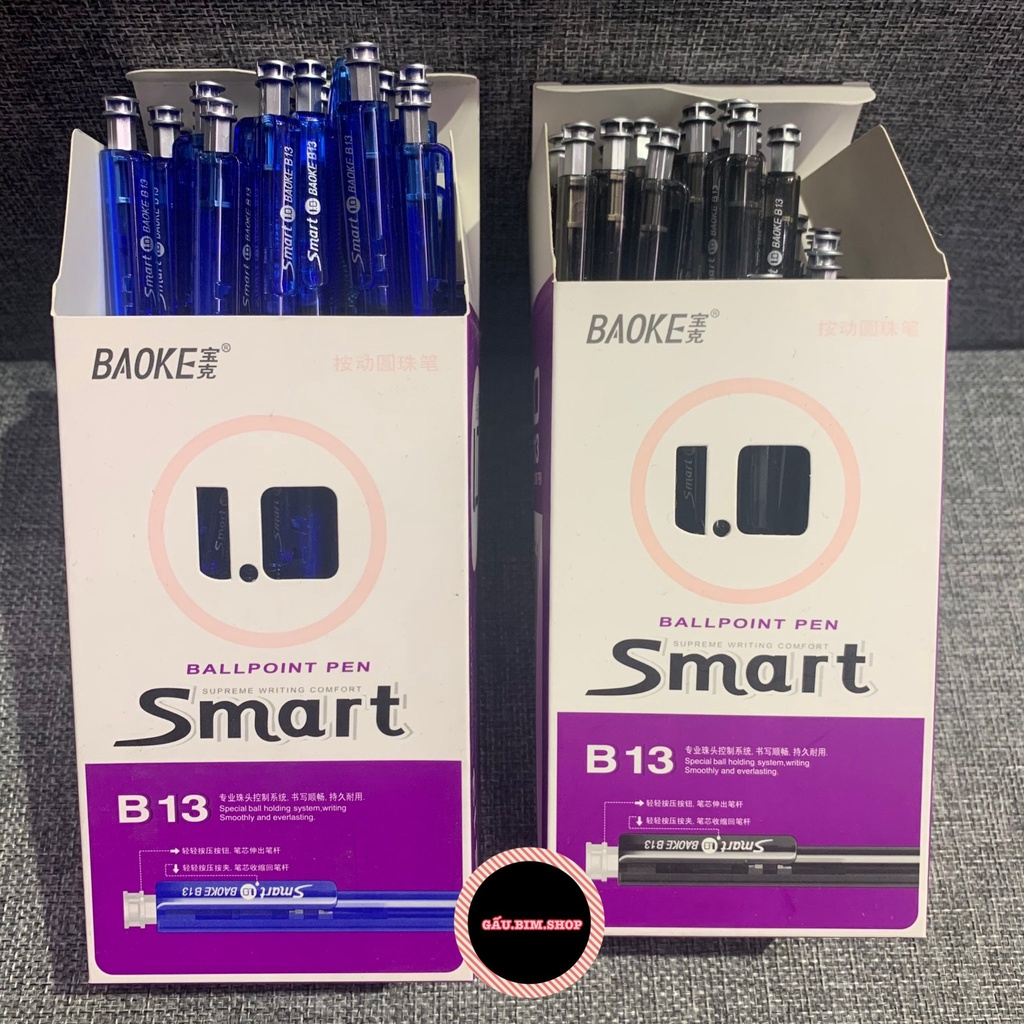 Bút bi BAOKE Smart B13 ngòi 1.0mm, viết trơn, mực đều