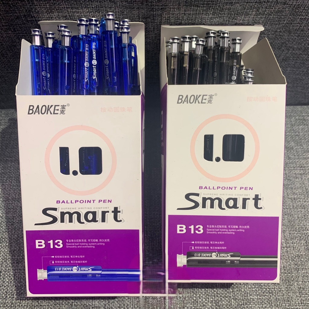 Bút bi BAOKE Smart B13 ngòi 1.0mm, viết trơn, mực đều
