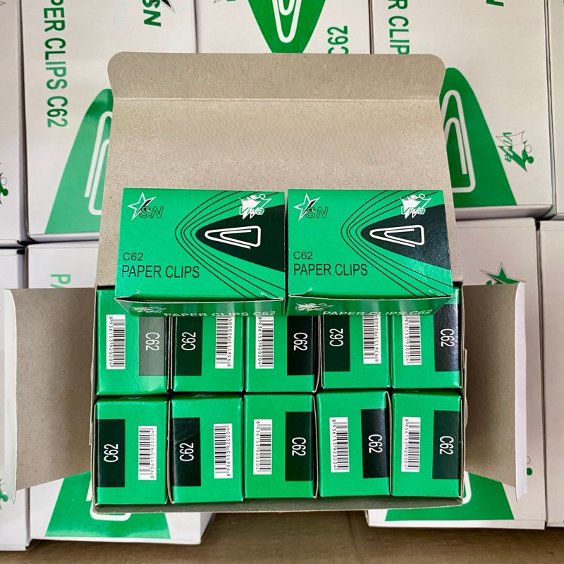  Combo10 Hộp Ghim cài giấy tài liệu C62 ( ghim tam giác), dài: 25mm -1 hộp có 75 ghim 