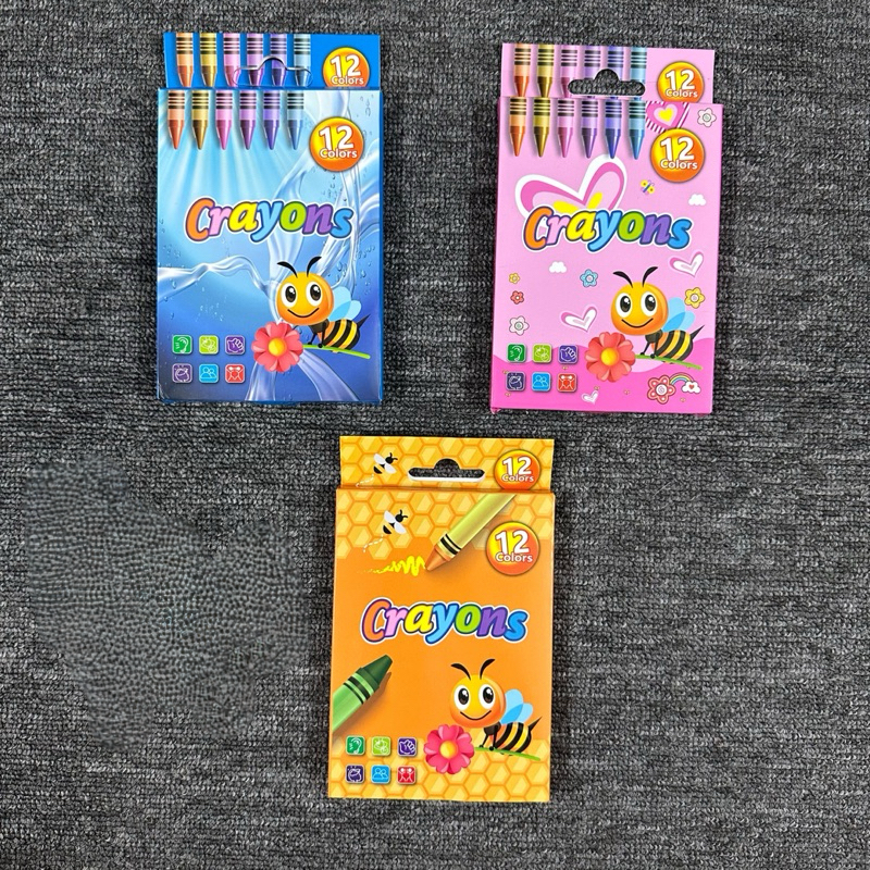 Bút sáp Crayons 12 màu. Màu sắc chuẩn, đều, mịn và bám giấy tốt