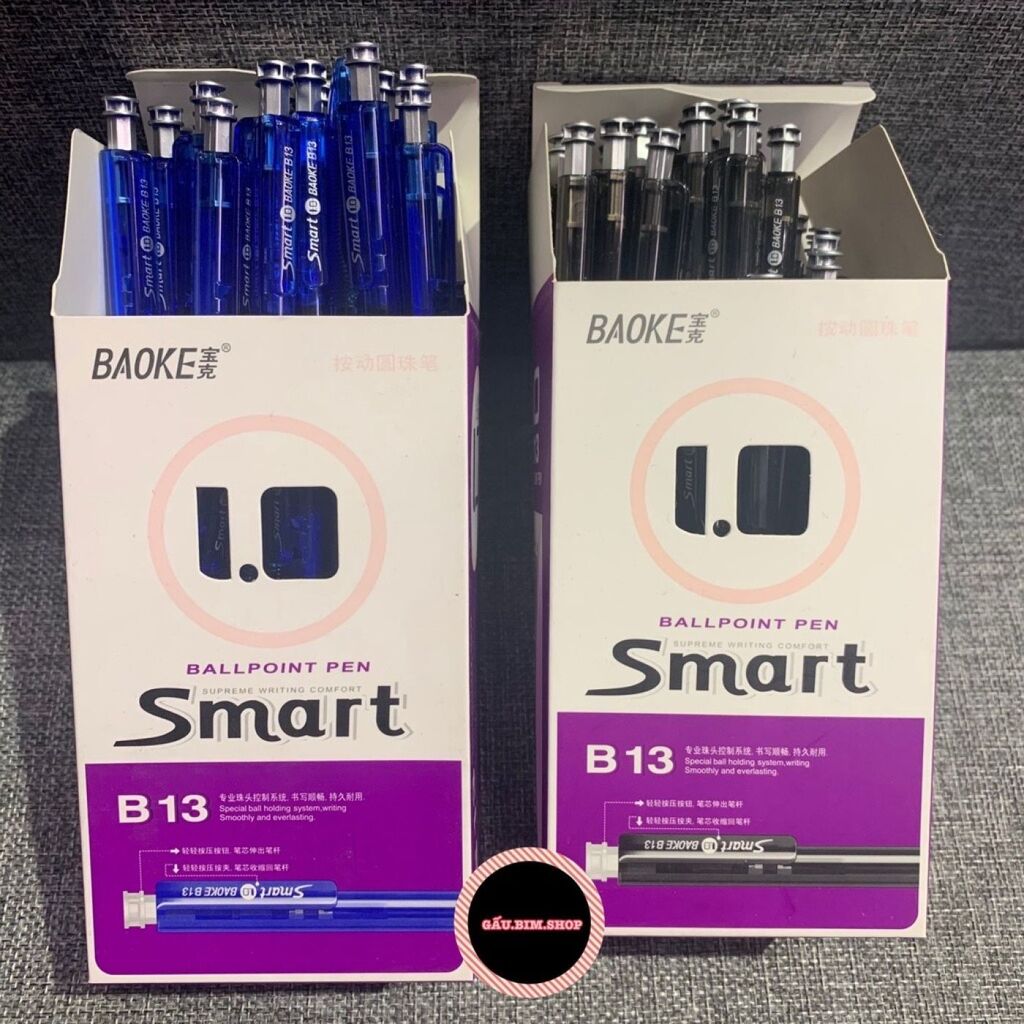 Hộp 48 Bút bi ngòi 1.0mm Baoke Smart B13 - viết trơn - mực đều
