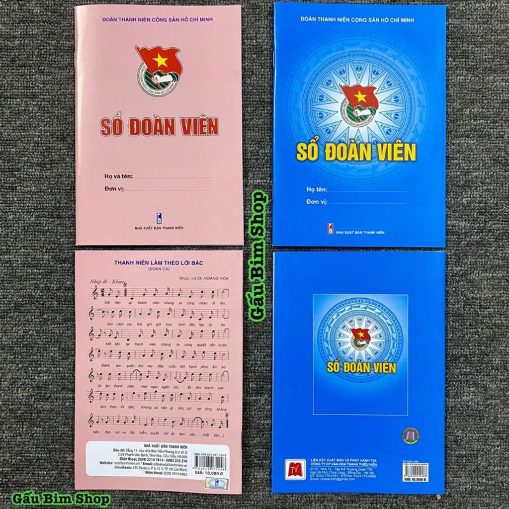 10 quyển Sổ Đoàn Viên - Có tem hàng chính hãng - Giá bìa 10k - 48 trang