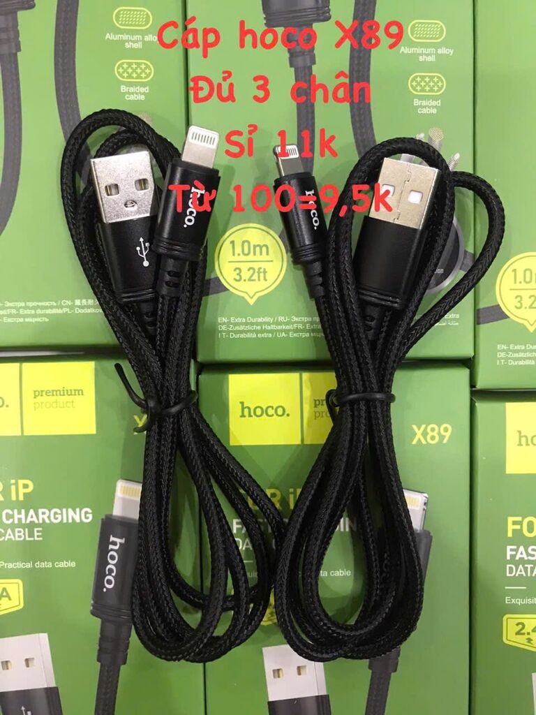 Túi 100 Cáp sạc nhanh hoco X89-2.4A UsB-lightning 