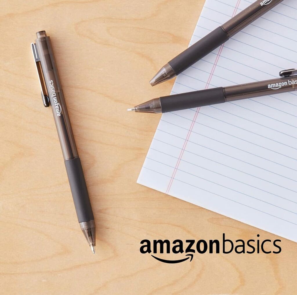 Hộp 12 chiếc bút bi Amazon Basics ( Mỹ ) B09PNYMC23 - Màu đen. Viết trơn & chữ đẹp. - Ảnh 2